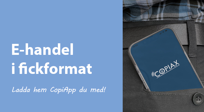 E-handel i fickformat - bakficka med mobil.